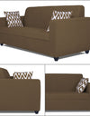 Adorn India Rio Highback 3 Seater Sofa (Brown)