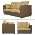 Zink Straight Line 3-1-1 5 Seater Sofa Set (Brown & Beige)