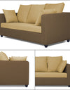 Adorn India Zink Straight Line 3-1-1 5 Seater Sofa Set (Brown & Beige)