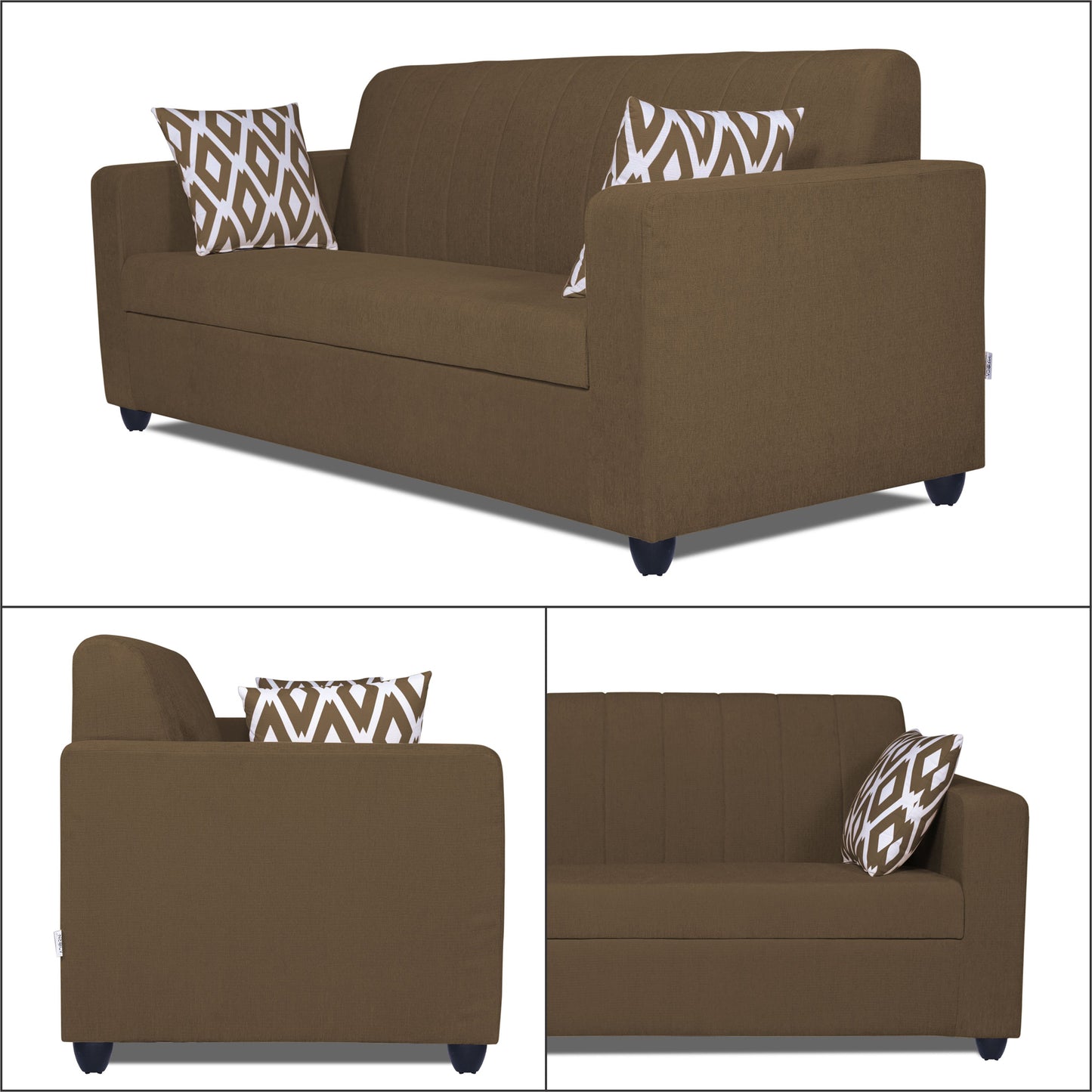 Adorn India Rio Highback 3-1-1 5 Seater Sofa Set (Brown)