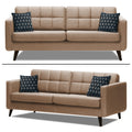 Adorn India Chilly 6 Seater 3+2+1 Fabric Sofa Set (Beige) (3 Year Warranty)