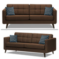 Adorn India Chilly 5 Seater 3+2 Fabric Sofa Set (Brown) (3 Year Warranty)