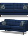 Adorn India Chilly 5 Seater 3+2 Fabric Sofa Set (Blue)