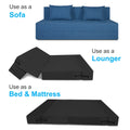 Adorn India Easy Three Seater Sofa Cum Bed Checks Design 6' x 6' (Blue)