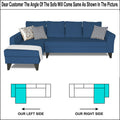 Adorn India Maddox Plain L Shape 6 Seater Sofa Set LHS (Blue) (3 Year Warranty)