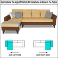Adorn India Maddox Plain Two Tone L Shape 6 Seater Sofa Set LHS (Brown & Beige) (3 Year Warranty)