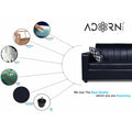 Adorn India Rio Highback Leatherette 3+1+1 5 Seater Sofa Set (Black) (3 Year Warranty)