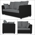 Adorn India Zink Straight Line 3 Seater Sofa (Black & Grey)