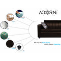 Adorn India Rio Highback Leatherette 3 Seater Sofa (Brown) (3 Year Warranty)
