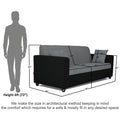 Adorn India Rio Decent 3 Seater Sofa (Grey & Black) (3 Year Warranty)