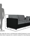 Adorn India Rio Decent 3 Seater Sofa (Grey & Black)