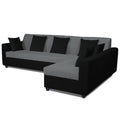 Adorn India Rio Decent L Shape 6 Seater coner Sofa Set (Right Side Handle) (Grey & Black) (3 Year Warranty)
