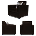 Adorn India Rio HighBack Leatherette 3+1+1 5 Seater Sofa Set (Brown) (3 Year Warranty)