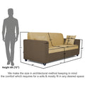 Adorn India Rio Decent 3 Seater Sofa(Brown & Beige)(3 Year Warranty)
