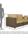 Adorn India Rio Decent 3 Seater Sofa (Brown & Beige)
