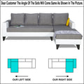 Adorn India Ashley Leatherette Fabric L Shape 6 Seater Sofa Set Plain (Right Hand Side) (Grey & White) (3 Year Warranty)