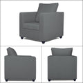 Zink Straight Line 3-1-1 5 Seater Sofa Set (Grey)
