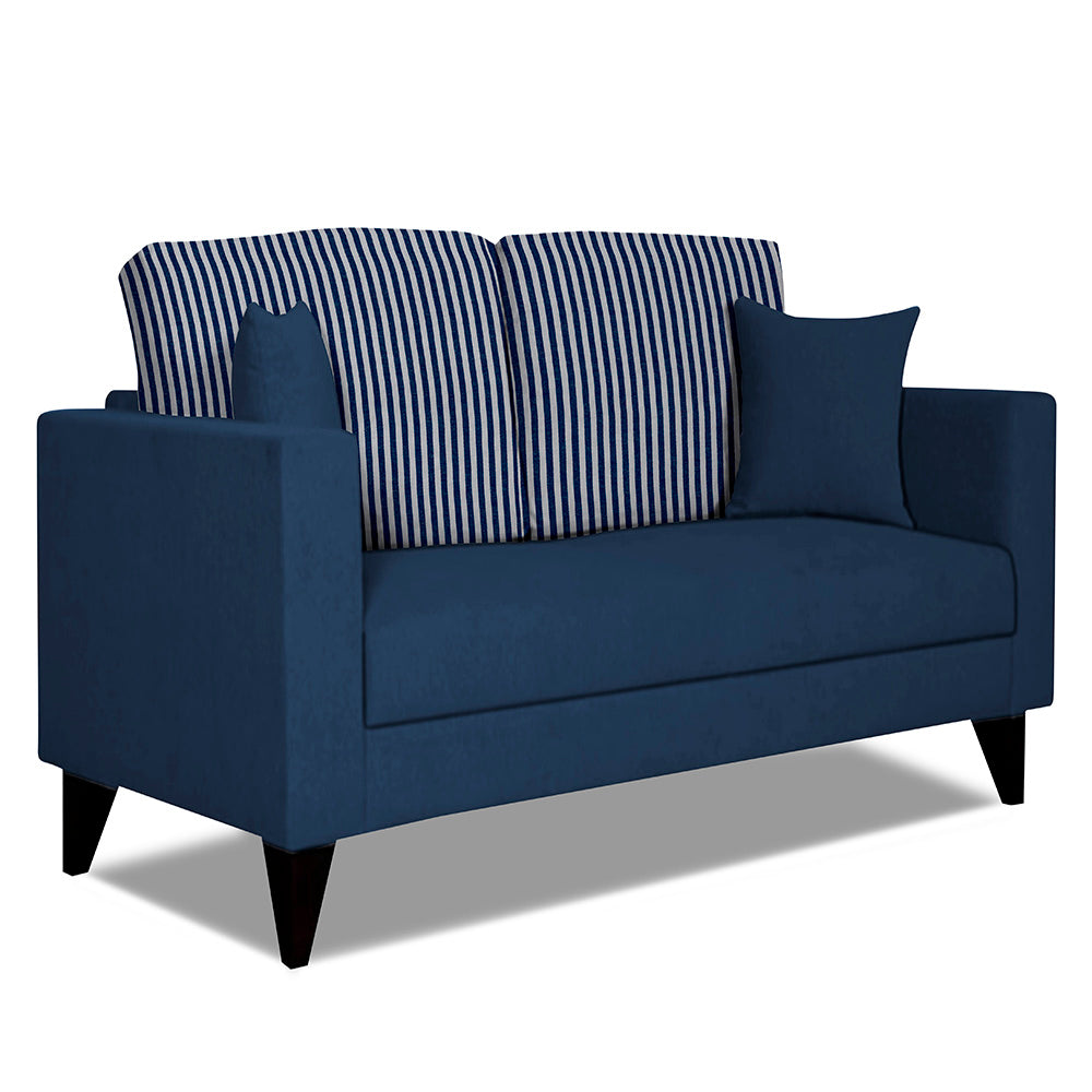 Adorn India Hector Stripes 2 Seater Sofa (Blue) Martin Plus