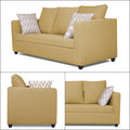 Adorn India Zink Straight Line 3 Seater Sofa (Beige)