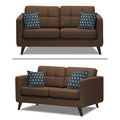Adorn India Chilly 6 Seater 3+2+1 Fabric Sofa Set (Brown) (3 Year Warranty)