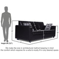 Adorn India Monteno Leatherette 3 Seater Sofa (Black) (3 Year Warranty)