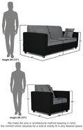 Adorn India Rio Decent 3-1-1 5 Seater Sofa Set (Grey & Black) (3 Year Warranty)