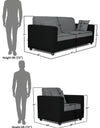 Adorn India Rio Decent 3-1-1 5 Seater Sofa Set (Grey & Black)
