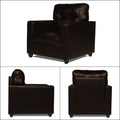 Adorn India Astor Leatherette 3+1+1 5 Seater Sofa Set (Brown) (3 Year Warranty)