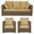 Zink Straight Line 3-1-1 5 Seater Sofa Set (Brown & Beige)