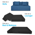Adorn India Easy Three Seater Sofa Cum Bed Checks Design 5' x 6' (Blue)