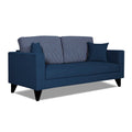 Adorn India Hector Stripes 3 Seater Sofa (Blue) Martin Plus (3 Year Warranty)