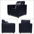 Adorn India Rio Highback Leatherette 3+1+1 5 Seater Sofa Set (Black) (3 Year Warranty)