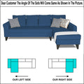 Adorn India Maddox Tufted L Shape 6 Seater Sofa Set RHS (Blue) (3 Year Warranty)