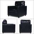 Adorn India Astor Leatherette 3+1+1 5 Seater Sofa Set (Black) (3 Year Warranty)