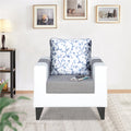 Adorn India Ashley Digitel Print Leatherette Fabric 1 Seater Sofa (Grey & White) (3 Year Warranty)