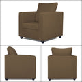 Zink Straight Line 3-1-1 5 Seater Sofa Set (Brown)