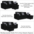 Adorn India Monteno Modular Sofa Set (Black)