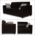 Adorn India Rio HighBack Leatherette 3+1+1 5 Seater Sofa Set (Brown) (3 Year Warranty)