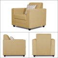 Adorn India Rio Highback 3+1+1 5 Seater Sofa Set (Beige) (3 Year Warranty)