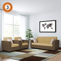 Rio Highback 3+1+1 5 Seater Sofa Set (Brown & Beige)