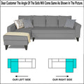Adorn India Maddox Plain L Shape 6 Seater Sofa Set LHS (Grey) (3 Year Warranty)