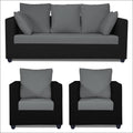 Zink Straight Line 3-1-1 5 Seater Sofa Set(Black & Grey)