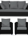 Adorn India Zink Straight Line 3-1-1 5 Seater Sofa Set (Black & Grey)