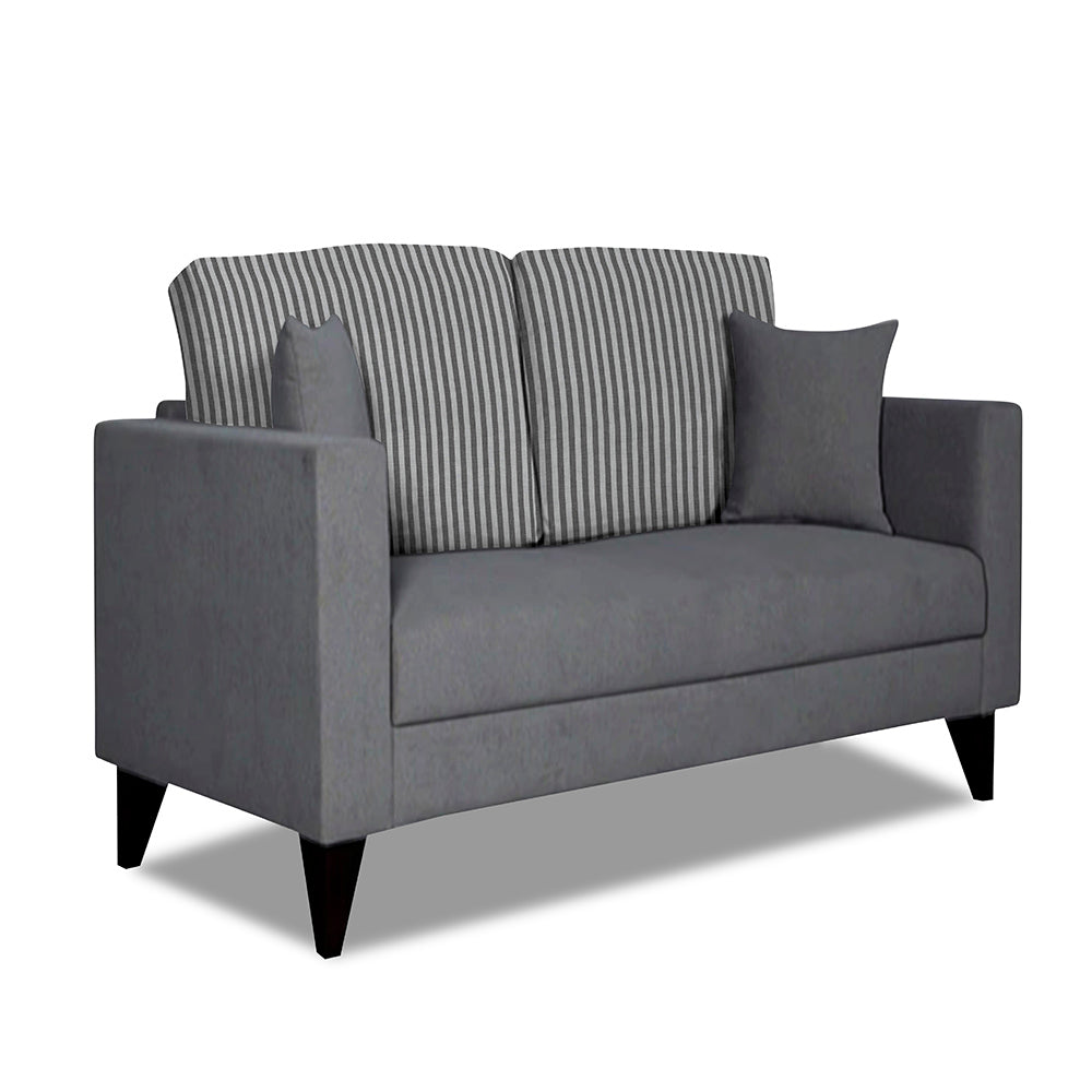 Adorn India Hector Stripes 2 Seater Sofa (Grey) Martin Plus