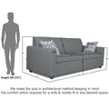 Adorn India Monteno 3 Seater Sofa (Grey) (3 Year Warranty)
