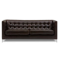 Adorn India Exclusive Cosmos Leatherette Three Seater Sofa (Brown)