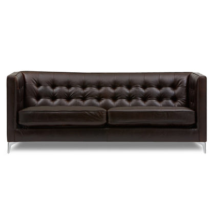 Adorn India Exclusive Cosmos Leaterette Three Seater Sofa (Brown)