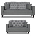 Adorn India Parker Leaf 3+2 5 Seater Sofa Set (Grey) Martin Plus (3 Year Warranty)