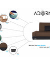 Adorn India Exclusive Two Tone Blake Three Seater Sofa Cum Bed (Brown & Black)