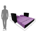 Almond 3 Seater Sofa cumbed(Light Purple & Black)